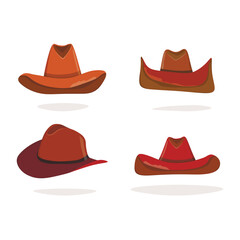 Cowboy hat isolated element. Vector drawing illustration for icon, game, packaging, banner. Wild west, western, cowboy concept