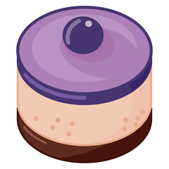 Cotta Blueberry cake with blueberry on top.