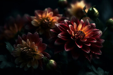 red anemone flower in the garden Generative AI