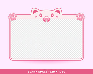 cute overlay streaming cat frame colorful design