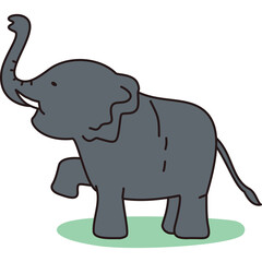 Elephant Lifting Trunk