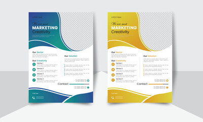 Clean advertising flyer design. Unique business flyer layout with modern design. Professional visiting flyer design. Simple corporate business flyer design.