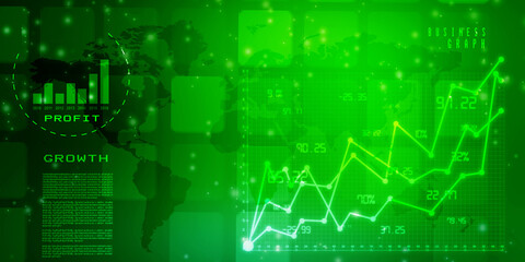 2d rendering Stock market online business concept. business Graph 