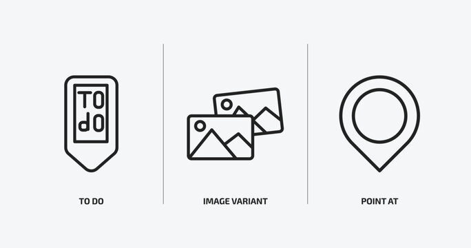 user interface outline icons set. user interface icons such as to do, image variant, point at vector. can be used web and mobile.