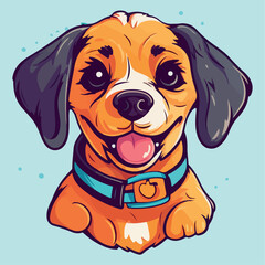 Dog kawaii cute cartoon Funny Vector Illustration eps 10