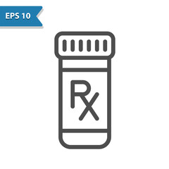 Pill Bottle Icon. Pills, Medication, Drugs