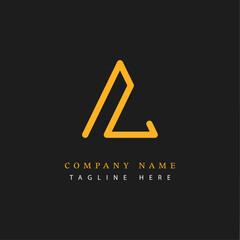 Letter AL logotype Monoline style, simple and elegant AL logo - Vector