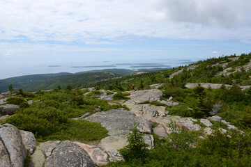 Fototapeta na wymiar view over Arcadia National Park and cranberry islands in Maine