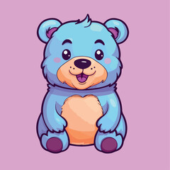 Obraz na płótnie Canvas Cute Bear drawing kawaii Funny Vector Illustration eps 10