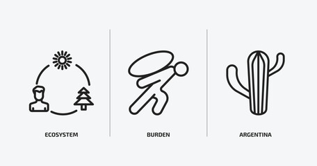 people outline icons set. people icons such as ecosystem, burden, argentina vector. can be used web and mobile.