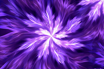 Obraz premium Lazer light fractals, purple and white. AI generative