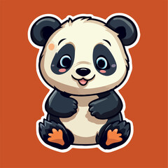 Cute panda drawing kawaii Funny Vector Illustration eps 10
