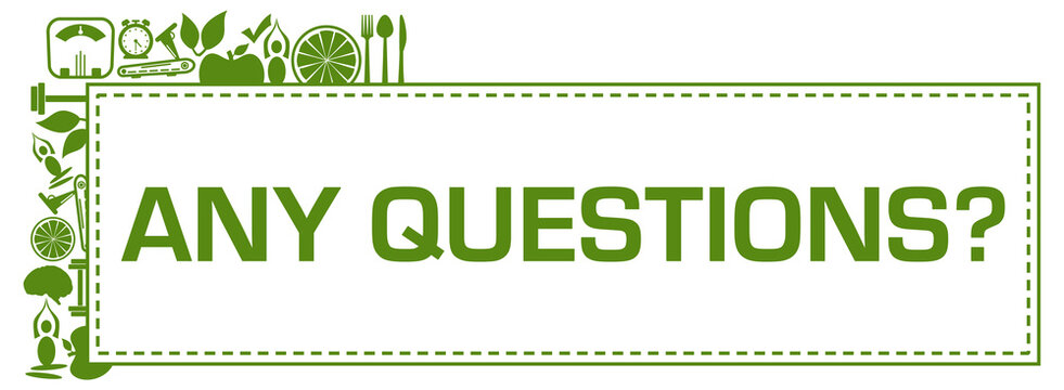 Any Questions Green Health Symbols Corner Top Left Horizontal 