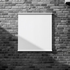 blank billboard on brick wall, generative ai