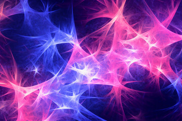 Fototapeta premium Lazer light fractals, pink and blue AI generative
