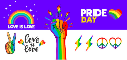 Pride Month Pride Day Design Stickers Cliparts
