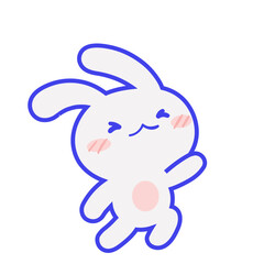 Set Cute Grey Rabbits Various Poses Stock Vector_Pose standing