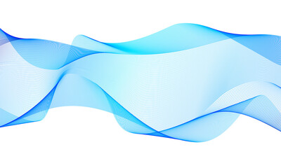Blue line wave abstract design element.