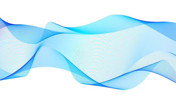 Blue line wave abstract design element.