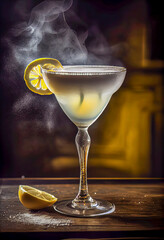 Cocktail with mixed alcoholic drinks. Generative AI.