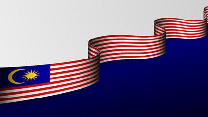Malaysia ribbon flag background.
