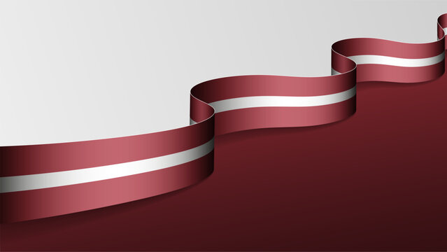 Latvia ribbon flag background.