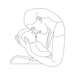 happy Mother's Day Line art Vector