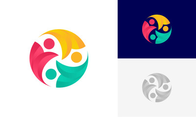 Community people, social community, human family logo abstract design vector