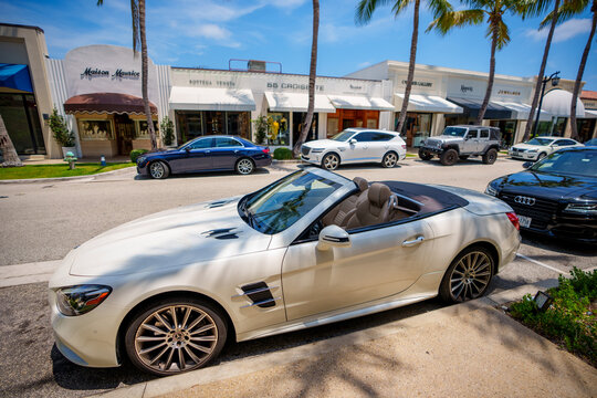 Luxury Mercedes convertible parked on Worth venue