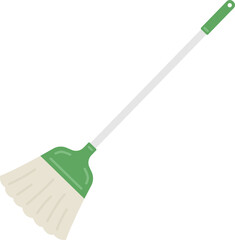 緑色の箒のイラスト