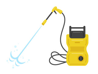 高圧洗浄機から噴射される水のイラスト