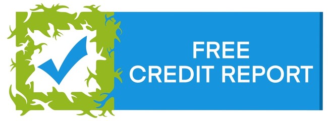 Free Credit Report Green Blue Abstract Frame Tick Mark Horizontal