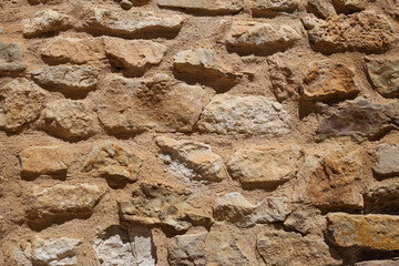 textura muro de rocas y cemento, antigua pared de caliza