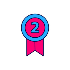 Filled outline Medal icon isolated on white background. Winner achievement sign. Award medal. Vector