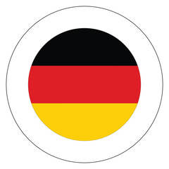 German flag in circle. Flag of Germany in round circle 