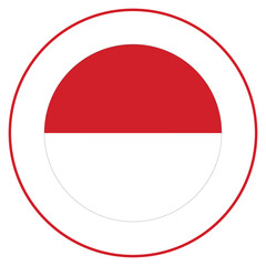 Indonesia flag in round circle. Flag of Indonesia