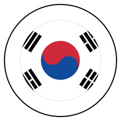Flag of South Korea. South Korea flag in circle 