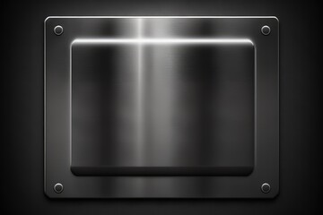 Metal plate on black background