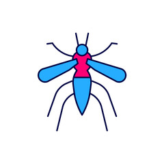 Filled outline Mosquito icon isolated on white background. Vector