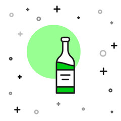 Filled outline Bottle of wine icon isolated on white background. Vector