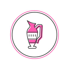 Filled outline Ancient amphorae icon isolated on white background. Vector