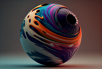 Bowling ball on background. Generative AI