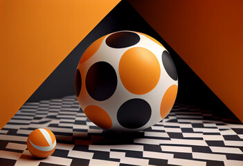 Ball on the background. Generative AI