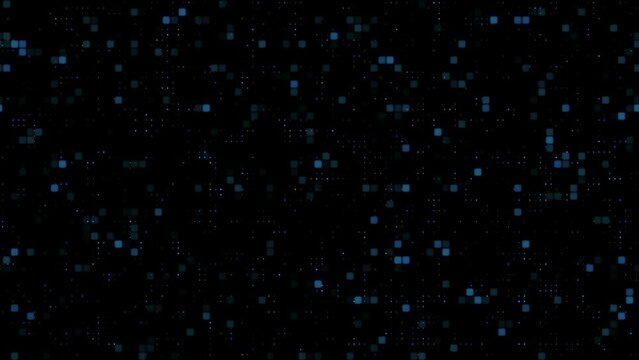 Digital Cyberspace with Particles and Digital Data Network Connections. High Speed Connection and Data Analysis Technology Digital Abstract Background Concept. Seamless Loop. 4K