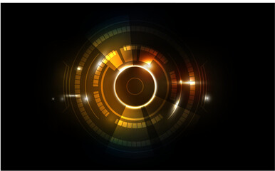 gold background abstract futuristic electronic circuit technology 