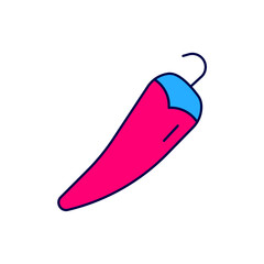 Filled outline Hot chili pepper pod icon isolated on white background. Design for grocery, culinary products, seasoning and spice package, cooking book. Vector