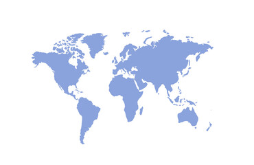 Fototapeta na wymiar violet world map on whit. png file