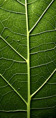 Obraz premium Close Up Structure of Green Leaf Texture Mobile Phone Background. Generative Ai.