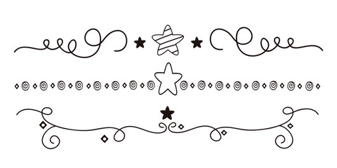 Obraz premium Flourished ornament dividers. Ink flourish and arrow decorations dividers. Vintage divider element. Black thin-line ornate design element collection for wedding invitations, Borders, etc.