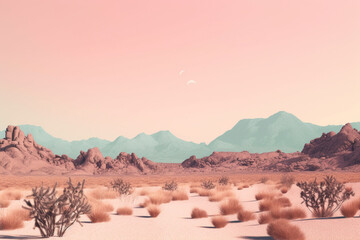Minimalist desert scene